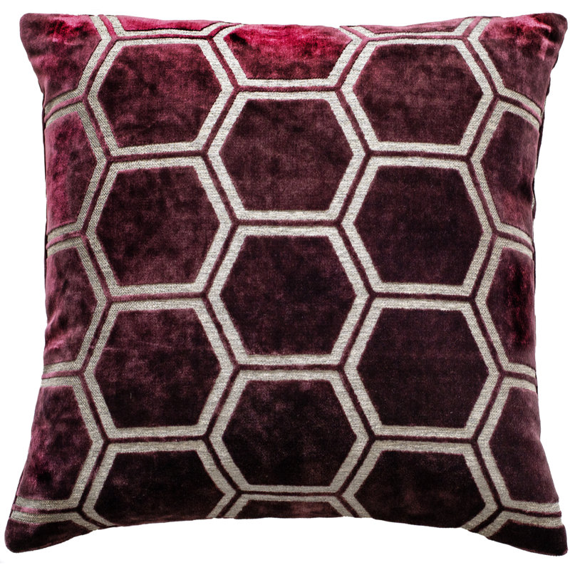 Abstract Sqaure Throw Cushion, Aubergine