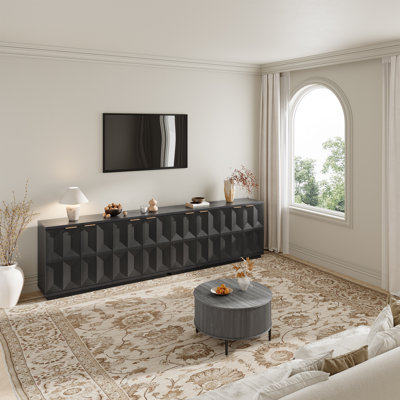 Designer Modern Textured 59'' Three-dimensional Relief Sideboard（set Of 2）