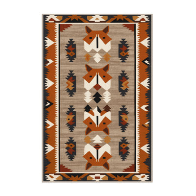 Washable Desert Fox Southwestern Area Rug