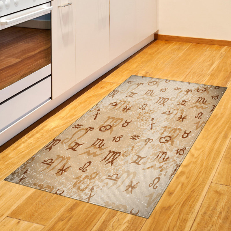 Tapis décoratif à longues fibres en polyester à haute densité Astrology, Rectangle 2 pi 7 po x 5 pi