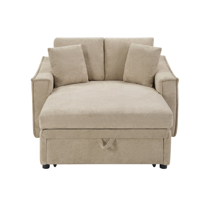 Chaise longue d'intérieur avec coussins et espace de rangement caché pour le salon, la chambre à coucher, Brown