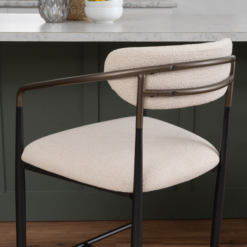 Berkoff Cream Upholstered Counter Stools Set Of 2