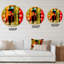 Mannequin cubique rouge, noir et vert - Horloge murale moderne-59914620