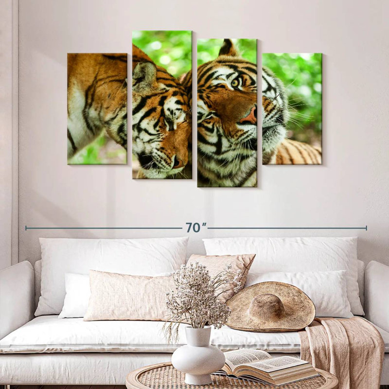 Brampt Loving Tigers, 32" H x 52" W