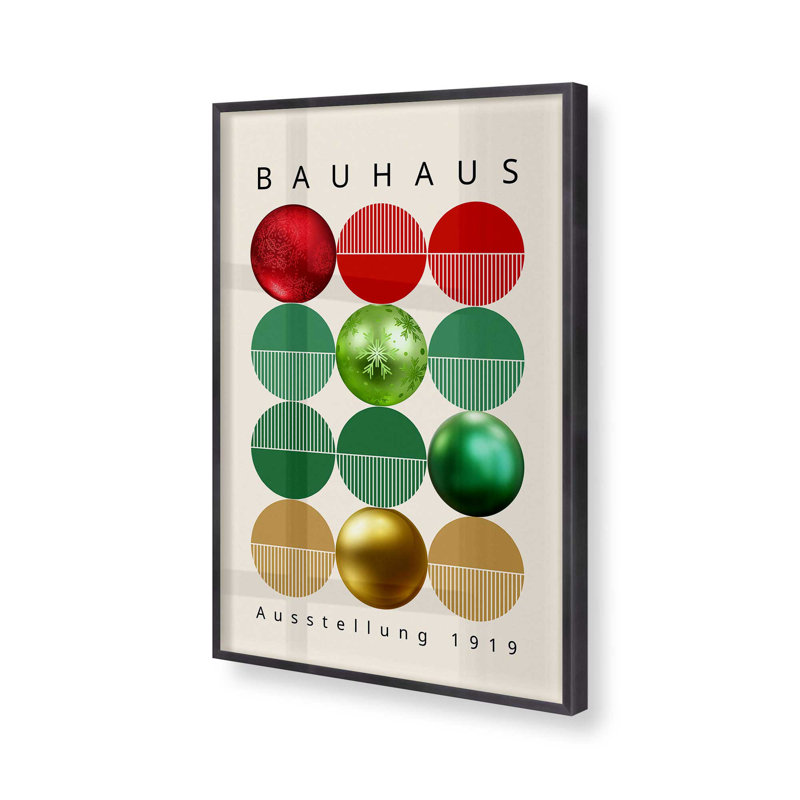 Reproduction d'affiche Bauhaus, H 15,25 po x l 12,25 po x P 1,25 po, Cadre simple en zinc patiné