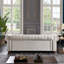 Canapé Chesterfield en tissu beige (beige)