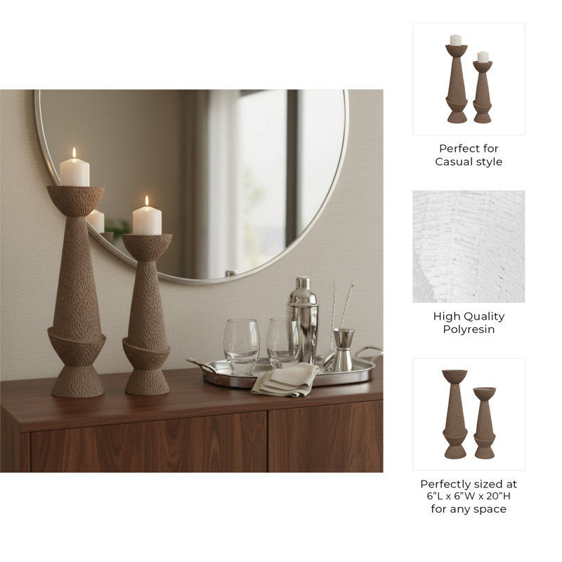 Set Of 2 16/20" Herstal Candle Holders
