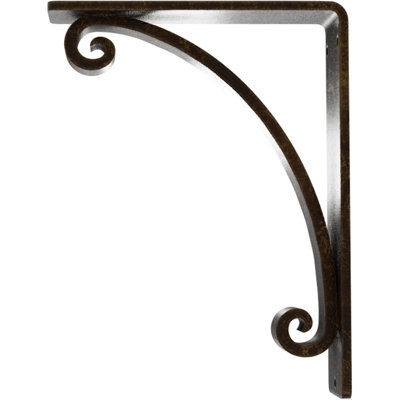 2"W x 5 1/2"D x 8"H Legacy Wrought Iron Bracket, (Triple center brace), Antiqued Brass