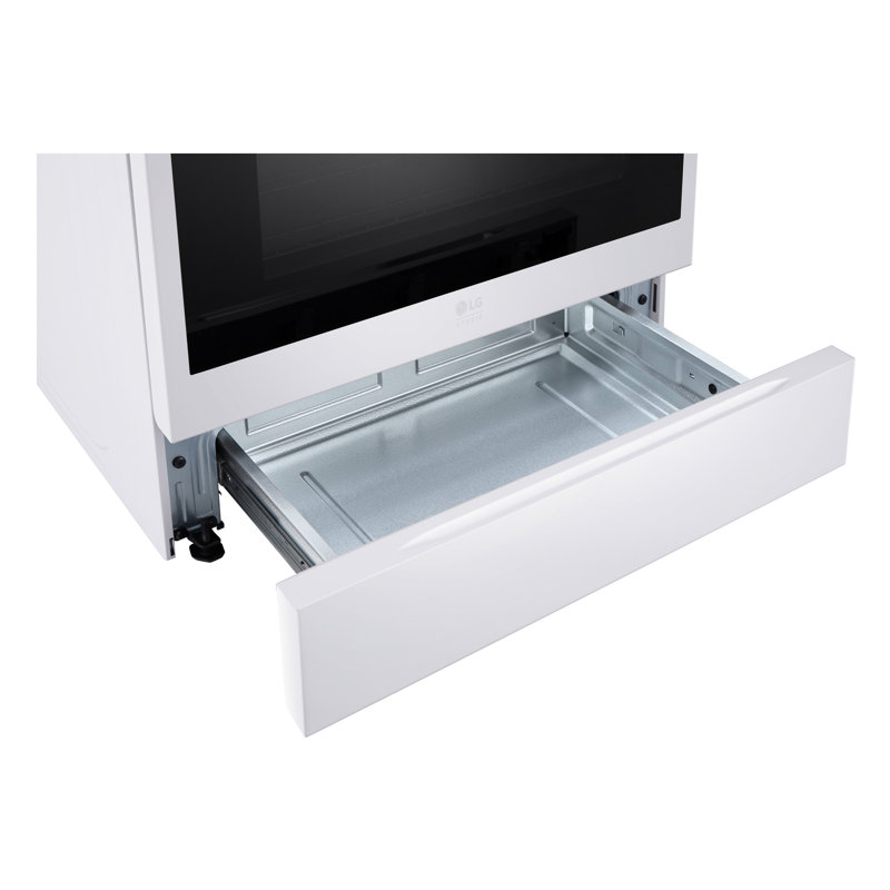 30" 6.3 cu. ft. Smart Slide-in Natural Gas Range with Convection Oven, Essence White