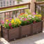 Ensemble de jardin rectangulaire en café - jardinière en polypropylène pour l'intérieur et l'extérieur. Peu encombrant, simple à construire. Plantez des légumes frais, des herbes, des fleurs, des plantes grasses. Préservé. Balcon idéal