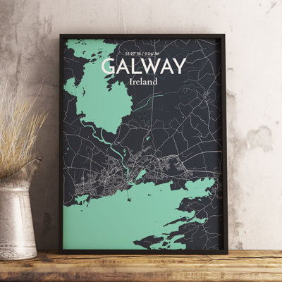 Galway City Map - No Frame Print