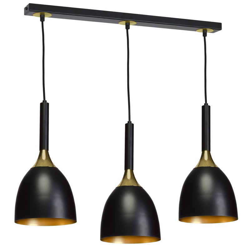 Grovetown 3 - Light Kitchen Island Pendant, Black/Gold