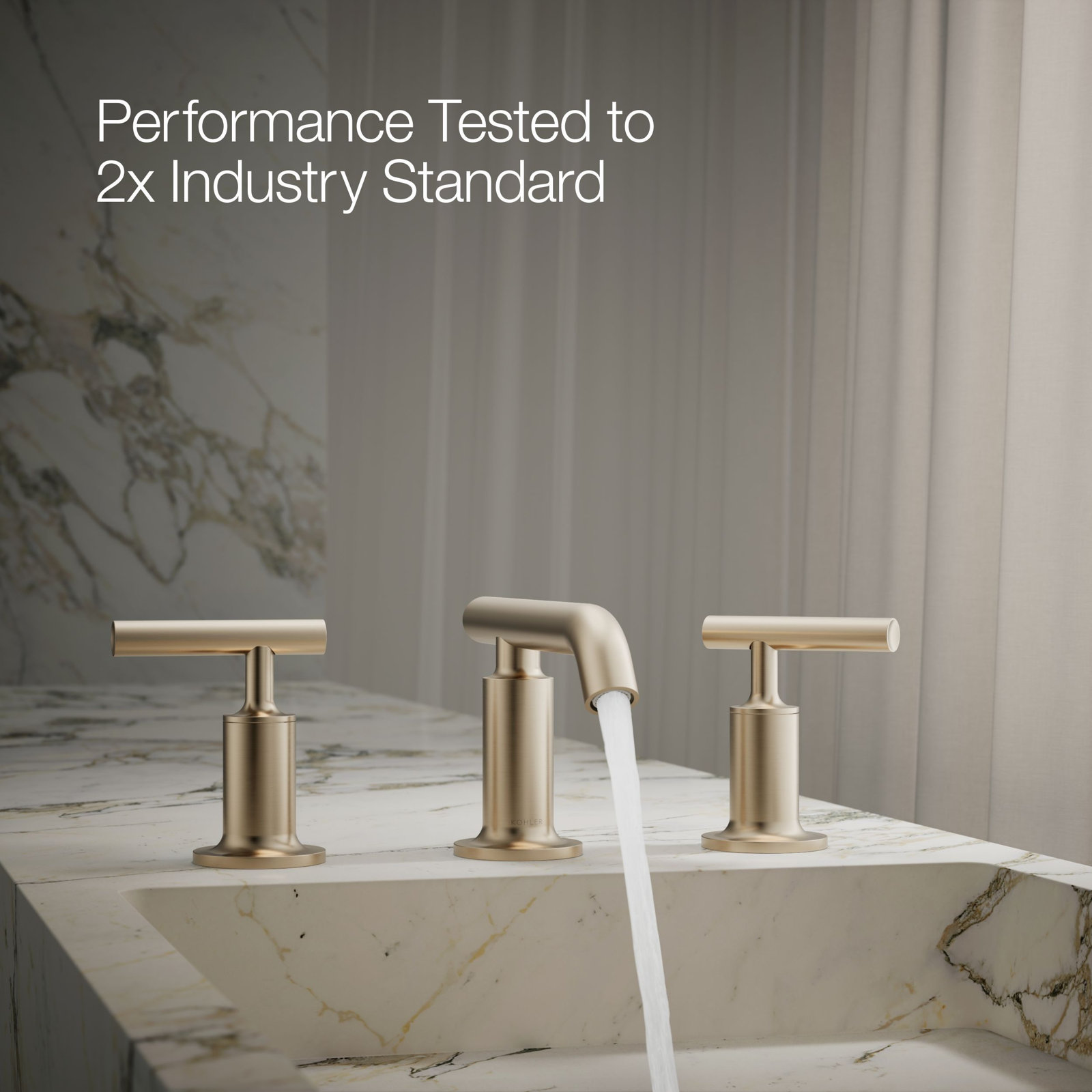 Purist Widespread Bathroom Faucet with Drain Assembly, Vibrant Brushed Bronze