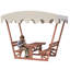Ensemble de table de pique-nique et de banc d'extérieur en bois massif imperméable avec auvent amovible - Convient aux patios, aux jardins, aux terrasses, aux parcs et aux plages