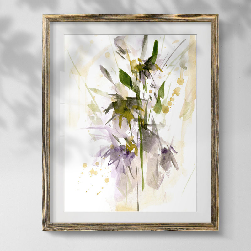 «After Rain I», reproduction encadrée, Papier avec cadre noyer, Blanc