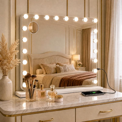Aluminium Rectangle Wall Makeup / Shaving Mirror