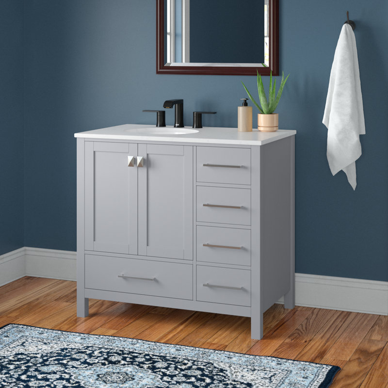 Ensemble de meuble-lavabo simple 36 po Irene, Gris