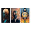 «Sci-Fi Portrait Of Blue Futur Man», 3 pièces sur toile-1187605464-1187605459