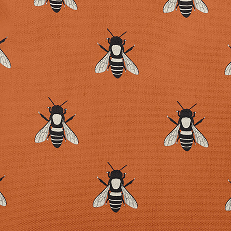 Coussin intérieur / extérieur Bee Buzz, Carré, H 18 po x l 18 po, Poussière d'orange
