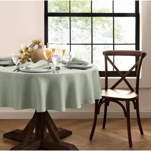 Avo Solid Texture Water And Stain Resistant Round Tablecloth