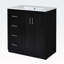 Ensemble de meuble-lavabo autoportant avec 3 tiroirs et portes à fermeture douce-2094184632