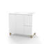 Meuble-lavabo de 36 pouces: 2 grands tiroirs, système de fermeture en douceur, poignée, finition blanche, support en bois massif naturel, compatible avec le meuble-lavabo moderne: conception à poignée, brillant pour la céramique