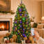 Arbre de Noël artificiel vert 6 pi avec 250 lumières DEL, télécommande et branches articulées
