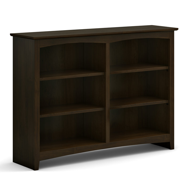 Malani Solid Wood Classic Bookcase, Coffee, (3 Shelves) 36"H x 49.75"W x 12.875"D