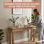 Elegant Waights 120cm Solid Acacia Wood Console Table - Hand Finished Sturdy Hallway Accent Furniture for Living Room Home