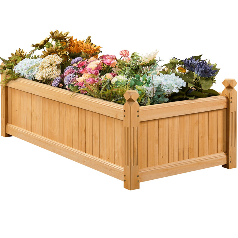 Jardinière rectangulaire en bois de sapin Rilynne, H 16 po x l 46 po x P 23,5 po