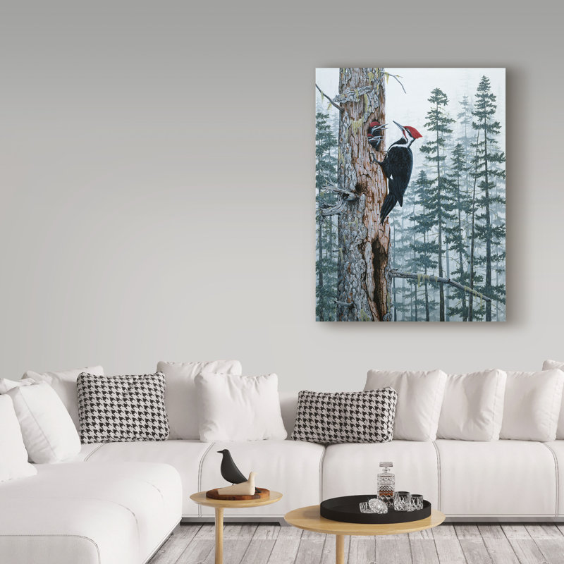 «Piliated Woodpeckers» par Fazulla, impression sur toile tendue, H 47 po x l 35 po x P 2 po
