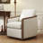 Clarisse Solid Wood Upholstered Swivel Armchair-41176636