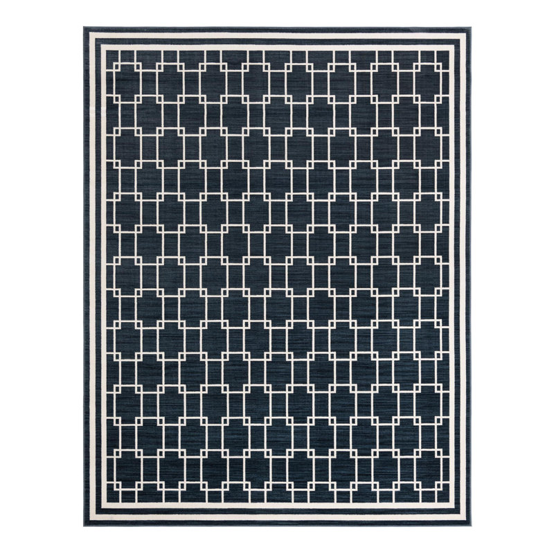 Tapis Uptown bleu marine Jill Zarin, Rectangle 7 pi 10 po x 10 pi