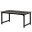 Grand bureau d'ordinateur moderne de 63 po pour bureau à domicile - Table d'écriture robuste avec structure en acier, poste de travail industriel avec bureau spacieux et pieds réglables, gris rustique et noir-903881160