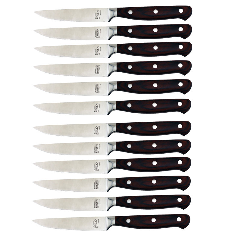 Pakka Wood Handle Stainless Steel 12-Piece Steak Knife Set