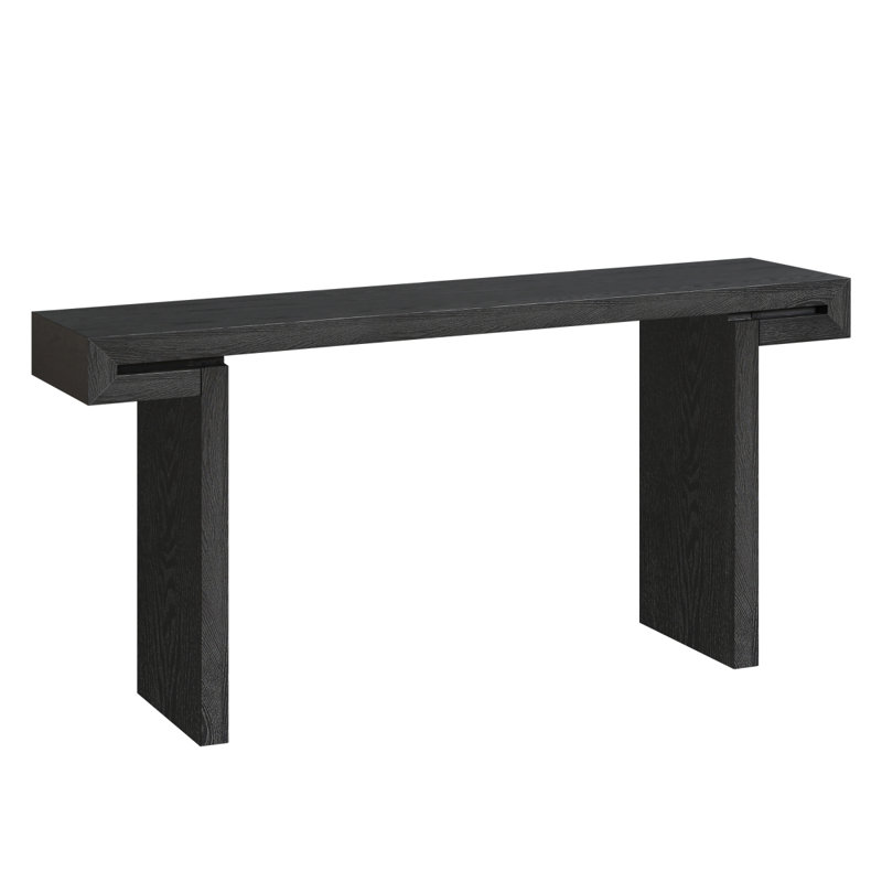60Inches Rustic Farmhouse Console Table , Distressed Wood Finish Entryway Sofa Side Table For Living Room, Hallway, Black