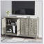 Buffet de style moderne avec 4 portes en relief en forme de losange, tablettes réglables pour un rangement polyvalent et un design élégant