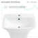 Carre Glossy White Ceramic Rectangular Wall Mount Bathroom Sink with Overflow