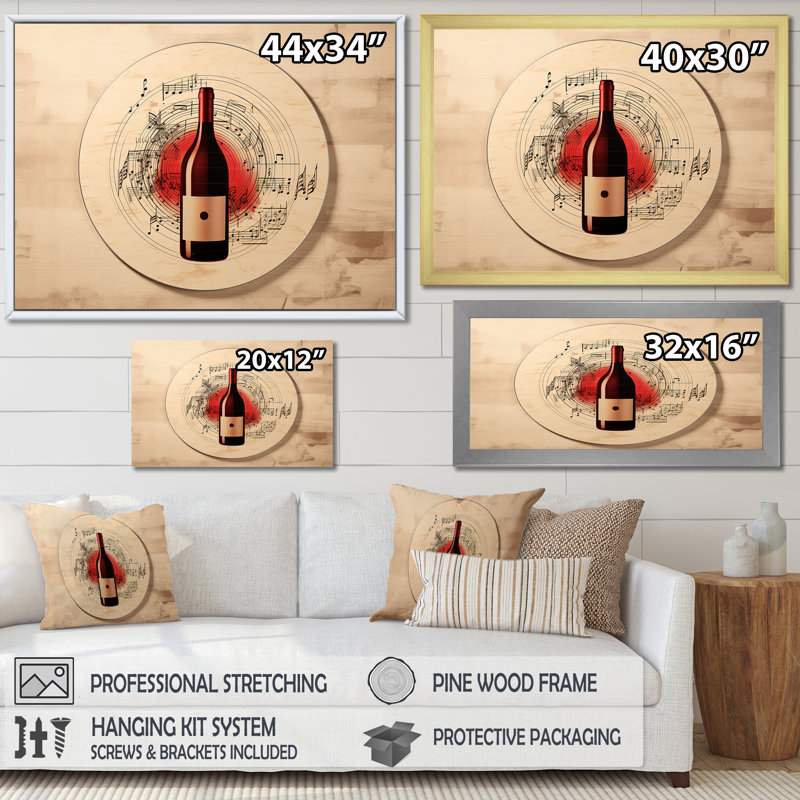 Vinyle vinyle I sur impression sur toile, H 30 po x l 40 po x P 1,5 po, Cadre simple blanc