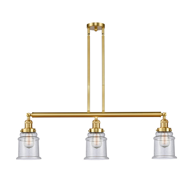 Galaviz 3 - Light Kitchen Island Pendant, Seedy, Satin Gold, 6 Watt Vinage LED Bulb