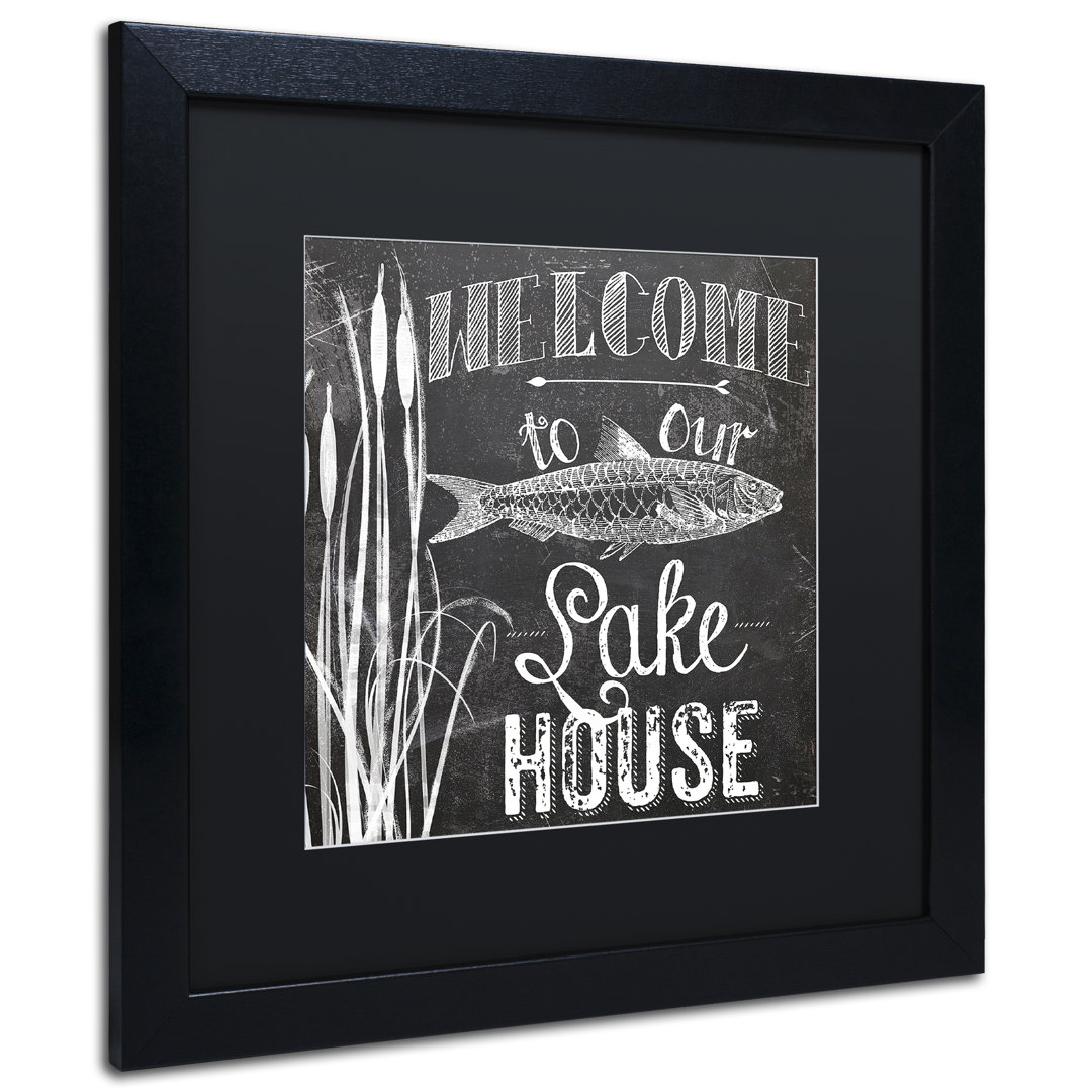 Jadaya 'Lake House I' Framed Textual Art Lark Manor™ Mat 