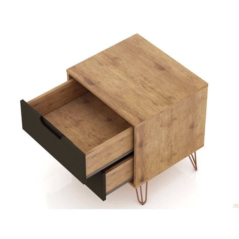 Table de chevet 20 po (2 tiroirs), Gris