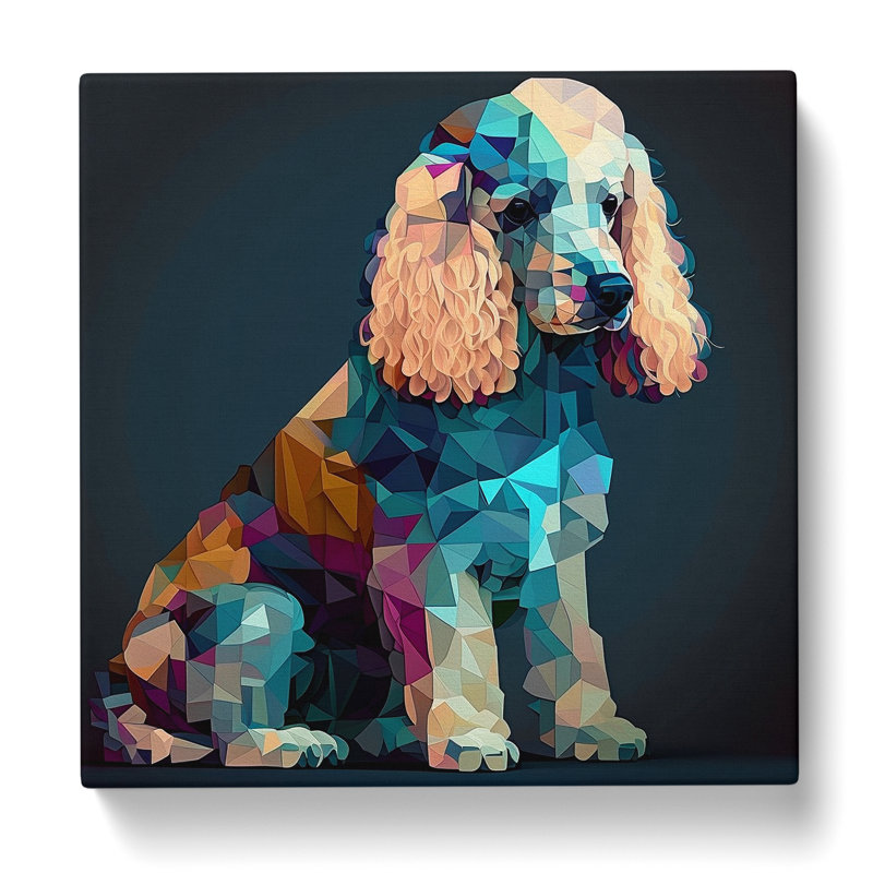 Poodle Cubism - Wrapped Canvas, 50cm H x 50cm W