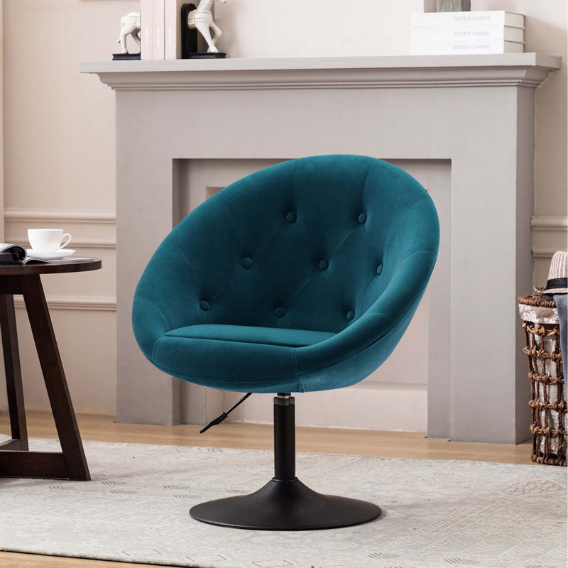 Velvet Swivel Barrel Chair, Atrovirens
