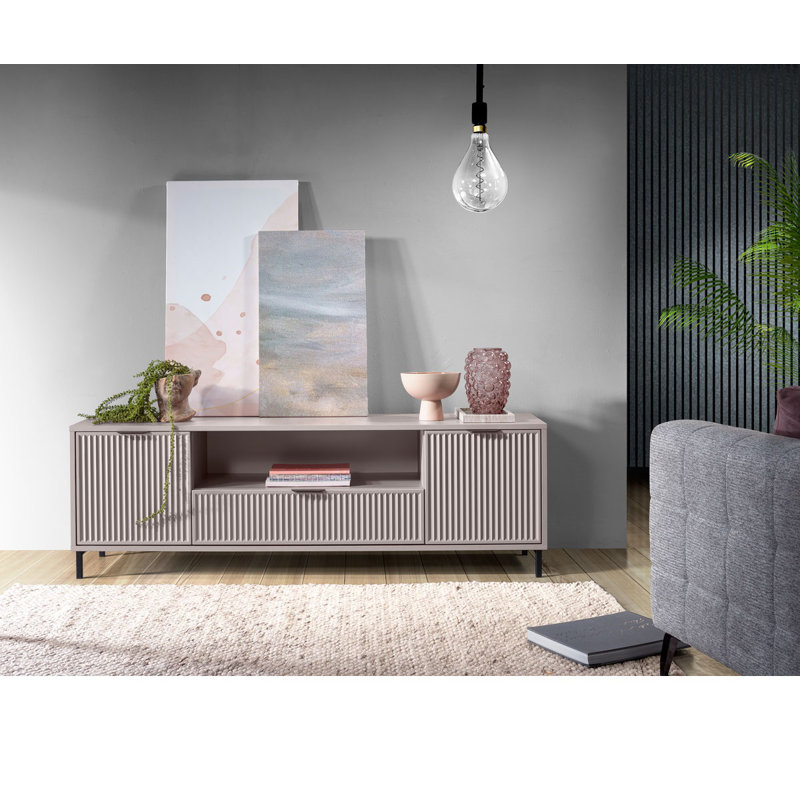 Mohanathas Unfinished TV Stand for TVs up to 65", Cashmere