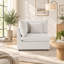 Chaise d'angle rembourrée en lin avec revêtement