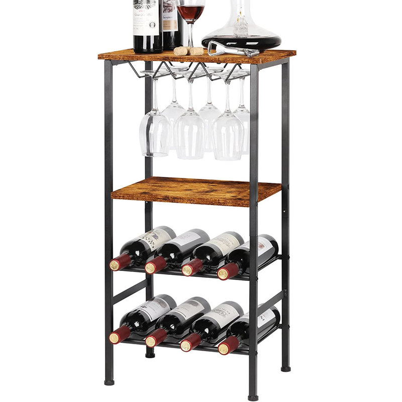Support à vin et verres à vin 8 bouteilles Jordira