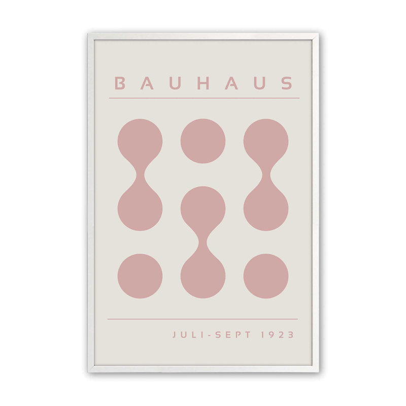 «Pink Bauhaus Flow», impression, Reproduction encadrée sans passe-partout, Blanc opaque, H 21 po x l 17 po