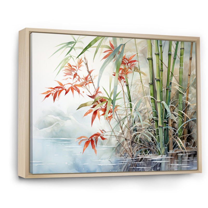 «Bamboo Charm In China - Bamboo Canvas Wall Art_106572, Cadre naturel flottant, H 30 po x l 40 po x P 1,5 po