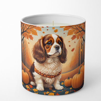 Caroline's Treasures Pumpkin Spice Scented Tumbler Candle With Ceramic Holder In Multi Color